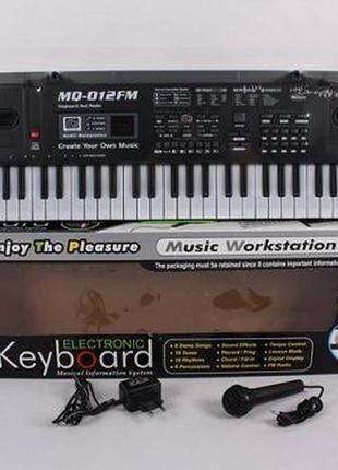 Орган mq-012fm от сети, 61 клавиша, с микрофоном, фм радио, в кор. – 72.5*7.5*21 см, р-р игрушки –