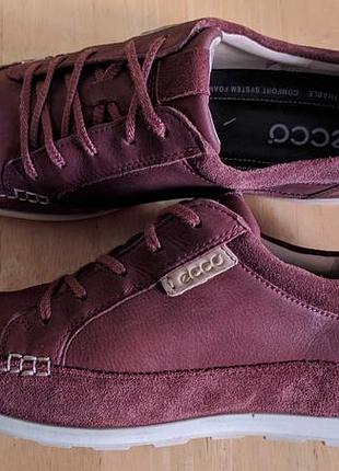 Ecco - кожаные кроссовки кеды