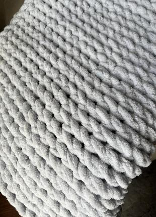 Плед плюшевый детский из пряжи alize puffy