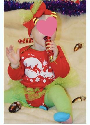 Новогодний человечек на девочку 9-12 месяцев