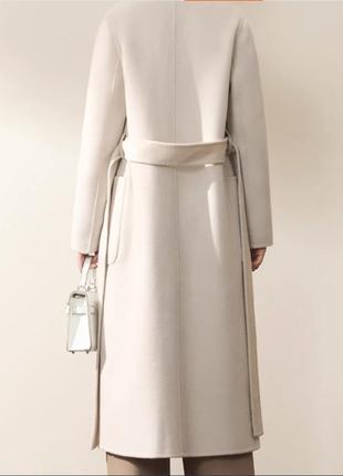 Двустороннее кашемировое пальто для женщин средней длины3 фото
