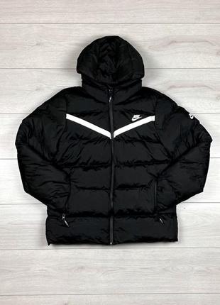 Куртка nike black з капюшоном/мужская зимняя куртка nike1 фото