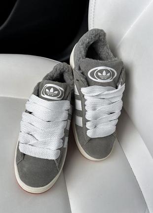 Кросовки на меху зимние в стиле adidas negro campus