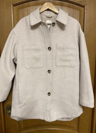 Новая модная куртка рубашка оверсайз 50-54 р осень- весна h&m1 фото