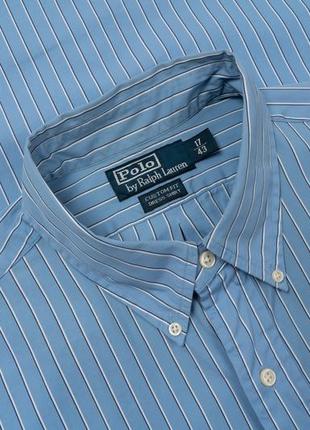 Polo ralph lauren vintage striped shirt blue&nbsp;мужская рубашка