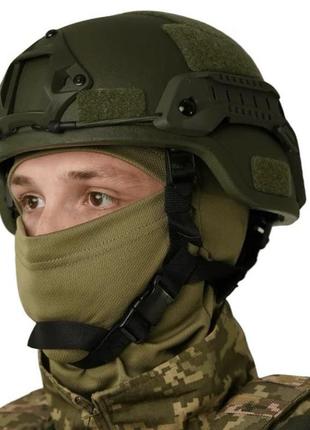 Шолом каска військова тактичний шолом mich 2000 nij iiia олива з вухами бронешлем із захистом вух