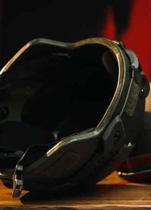 Шолом каска військова тактичний шолом mich 2000 nij iiia олива з вухами бронешлем із захистом вух6 фото