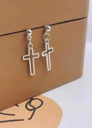 Сережки хрест пара