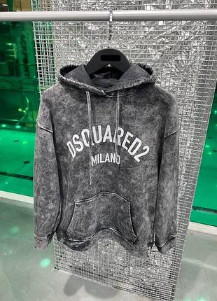 Худі з капюшоном виварений в стилі dsquared2 графіт