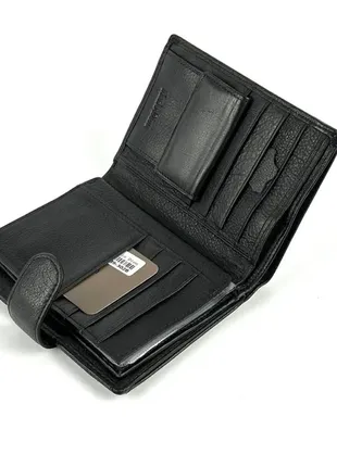 Шкіряне чоловіче портмоне з відділенням для паспорта mario dion l539-302b чорний4 фото