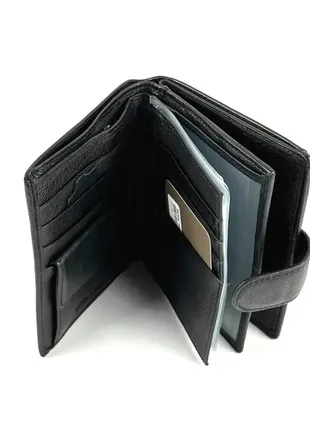 Шкіряне чоловіче портмоне з відділенням для паспорта mario dion l539-302b чорний7 фото