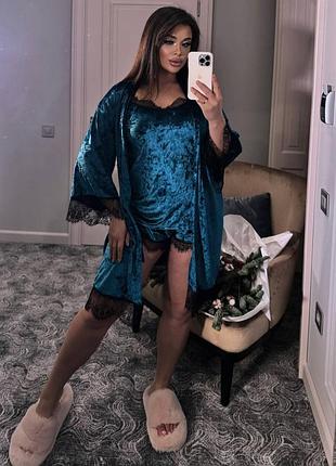 Женский домашний комплект тройка цвета