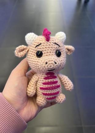 Вязаный дракоша крючком, аммигуруми игрушка, новогодний подарок, символ года 2024