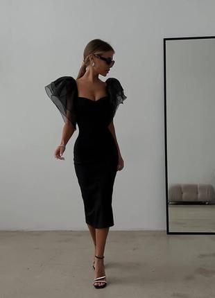 Платье миди женская черная разм. 42-441 фото