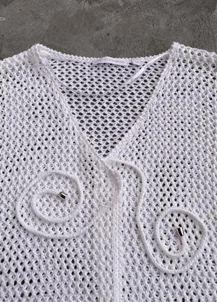 Y2k mesh cardigan blouse sweater vintage 00s knitwear8 фото