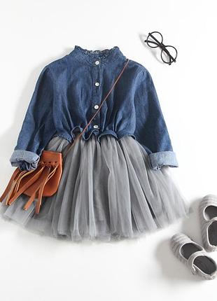 Шикарное джинсовое платье на девочку