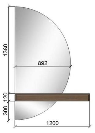 Дзеркало у формі півмісяця з тумбою4 фото