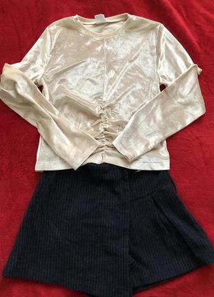 Комплект zara блуза+шорти1 фото
