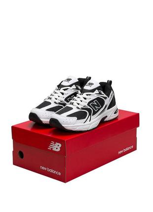 Зимние термо женские кроссовки new balance 530 thermo белые с черным.3 фото