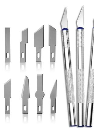 Набір металевих ножів для творчих робіт. 13 змінних лез3 фото