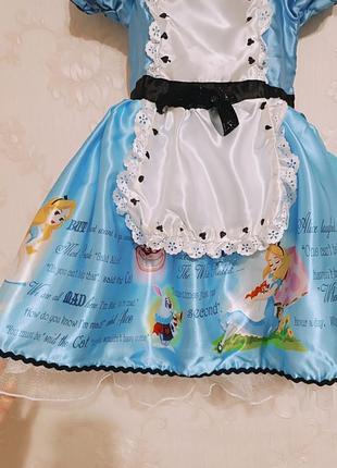 Карнавальное платье алисы из м/ф "алиса в стране чудес" на 3-4 года рост 98-104 см disney2 фото