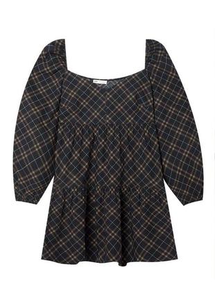 Стильное платье в клетку stradivarius. 4