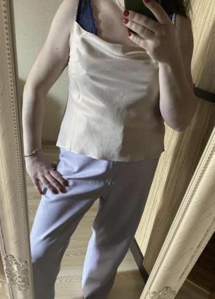 Новая сатиновая майка в бельевом стиле блуза со стразами 50 р