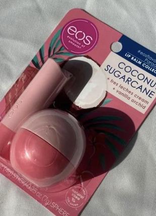Набор бальзамов для губ eos coconut sugarcane stick и sphere lip balm combo