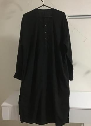 Платье-рубашка черное р.50-523 фото