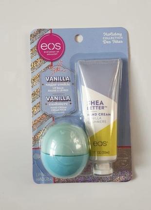 Набор крем для рук и бальзам для губ eos vanilla sugar cookie lip balm and vanilla cashmere