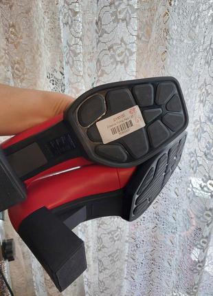 Красный трендовые туфли квадратным носком🔹блочной каблук vagabond edwina(размер 37)7 фото