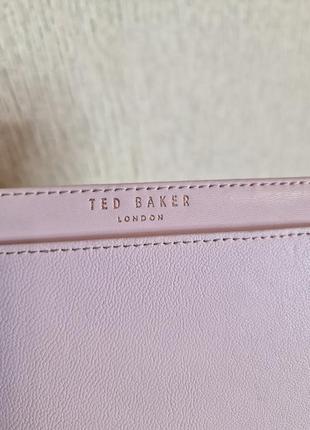 Ніжний пудровий шкіряний гаманець, партмоне ted baker,  оригінал,  натуральна шкіра5 фото
