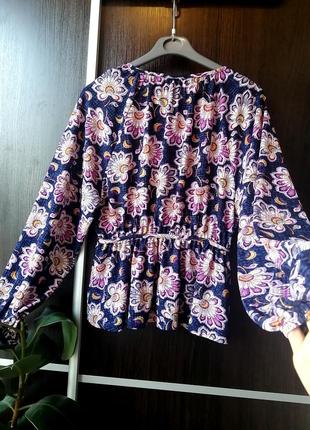 Шикарная, оригинальная 😍👍новая мягенькая блуза блузка цветы. next7 фото