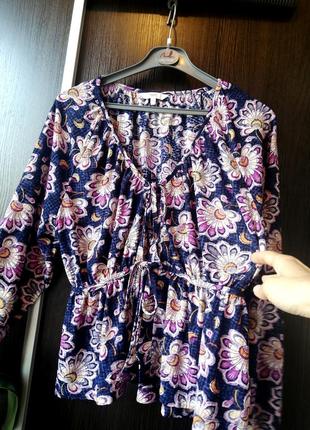 Шикарная, оригинальная 😍👍новая мягенькая блуза блузка цветы. next3 фото