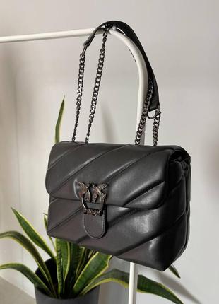 Сумка в стилі pinko puff black logo bag