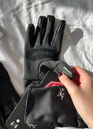 Arcteryx рукавиці на гортексі, перчатки артерікс чорні чоловічі/підлітокові3 фото