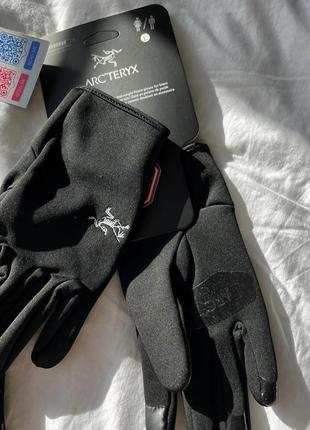 Arcteryx рукавиці на гортексі, перчатки артерікс чорні чоловічі/підлітокові2 фото