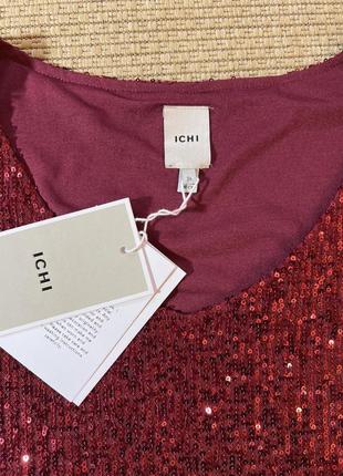 Чарівна кофта блуза в пайетки ichi 🌹бургунді4 фото