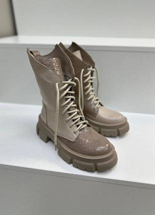 Екслюзивні черевики з італійської шкіри та замші жіночі