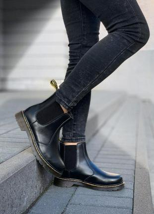 Женские ботинки челси черные кожаные dr. martens chelsea black4 фото