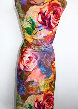 Сукню за типом футляр/пряме йде по фігурі в принт зоряного пилу і троянд, biancanygard, 143 фото