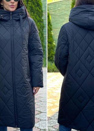 Зимнее женское пальто стеганое легкое р.48-58 матовая плащевка фабричный китай1 фото
