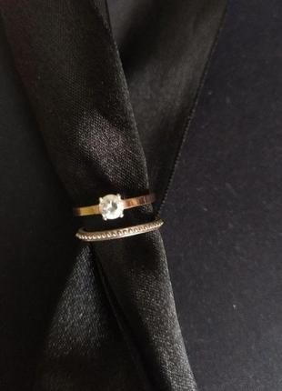 Срібне кільце 925 проби з пластиною золота 375 проби. 16 розмір.