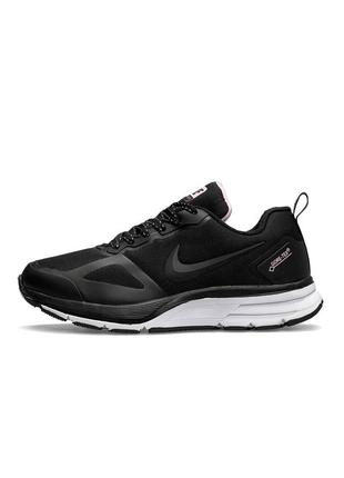 Зимние термо женские кроссовки nike flykit racer gore-tex черные с белым и розовым.1 фото