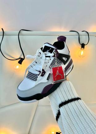 Кросівки nike air jordan 4 psg neutral grey bordeaux❄️1 фото