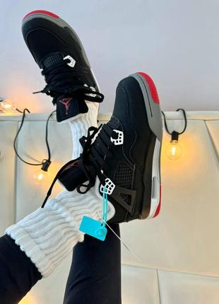 Кроссовки nike air jordan 4 retro « bred » fur ❄️