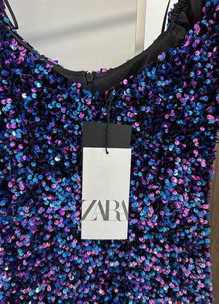 Мини платье пайетки zara3 фото