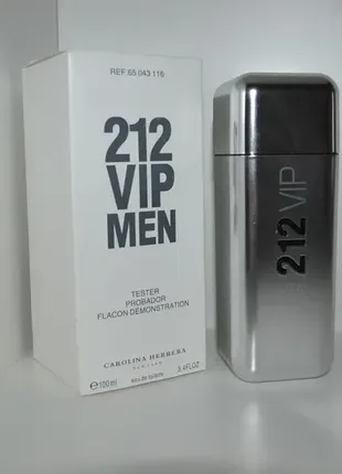 Тестер. мужская туалетная вода carolina herrera 212 vip men  100 ml1 фото