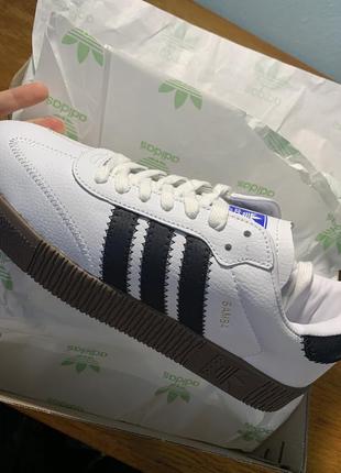 Adidas sambarose черно/белые4 фото