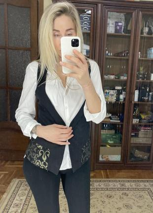 Жилет шовк італія cottonade золота вишивка